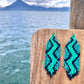 Beaded Fringe Earrings in Boho Zig Zag Design