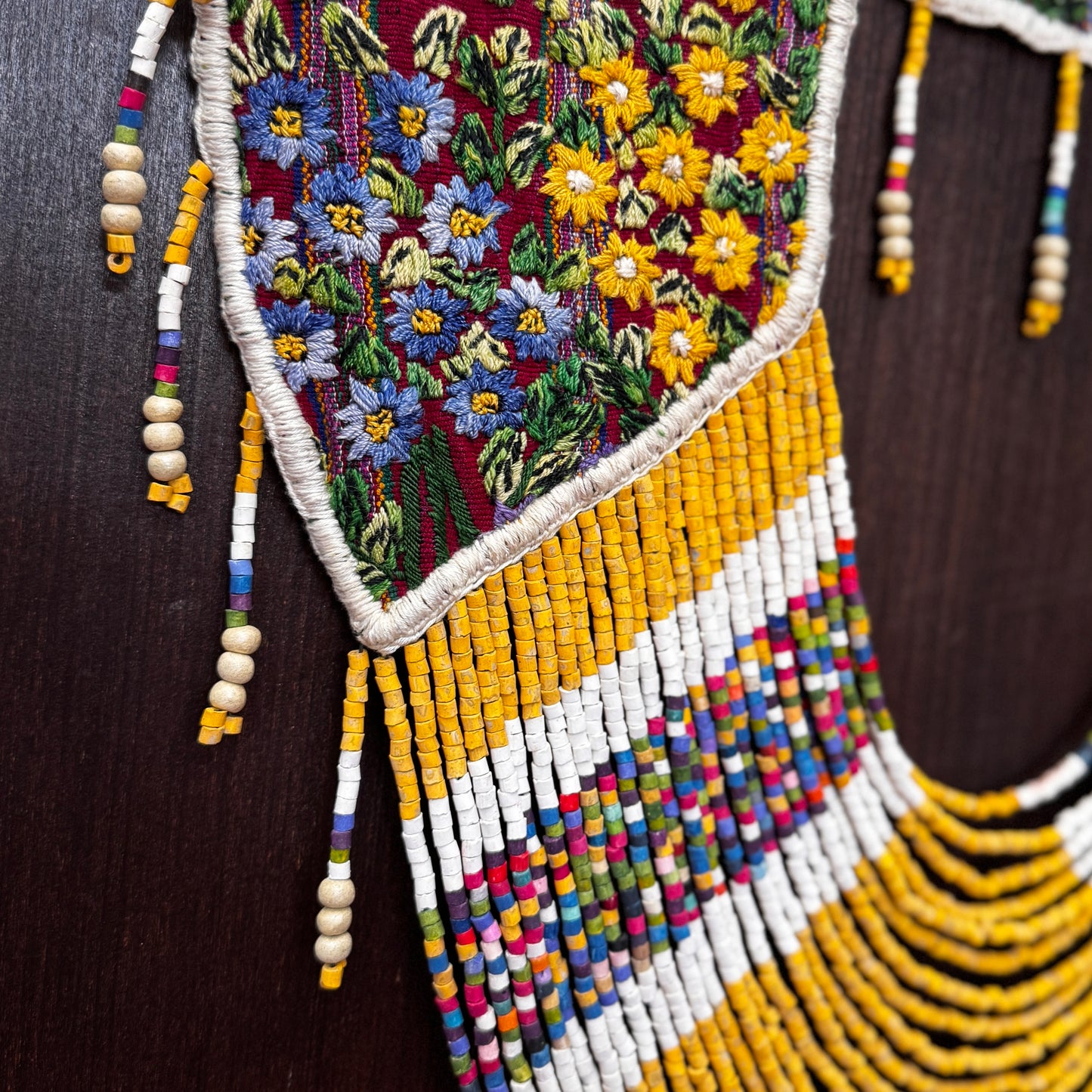 Shoulder Cape with Beads - Huipil Capa, Antique Yellow
