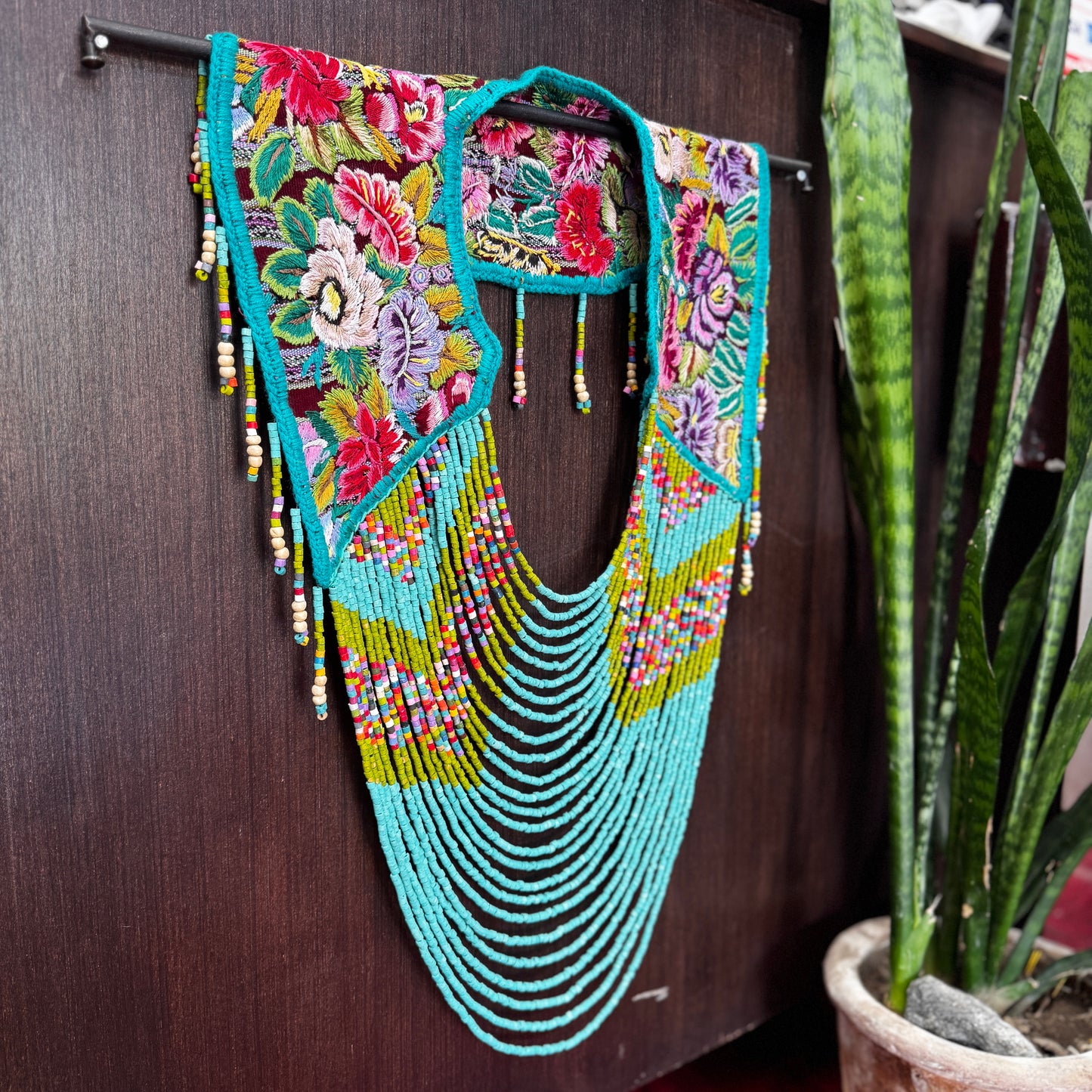 Shoulder Cape with Beads - Huipil Capa, Guiding Arrows