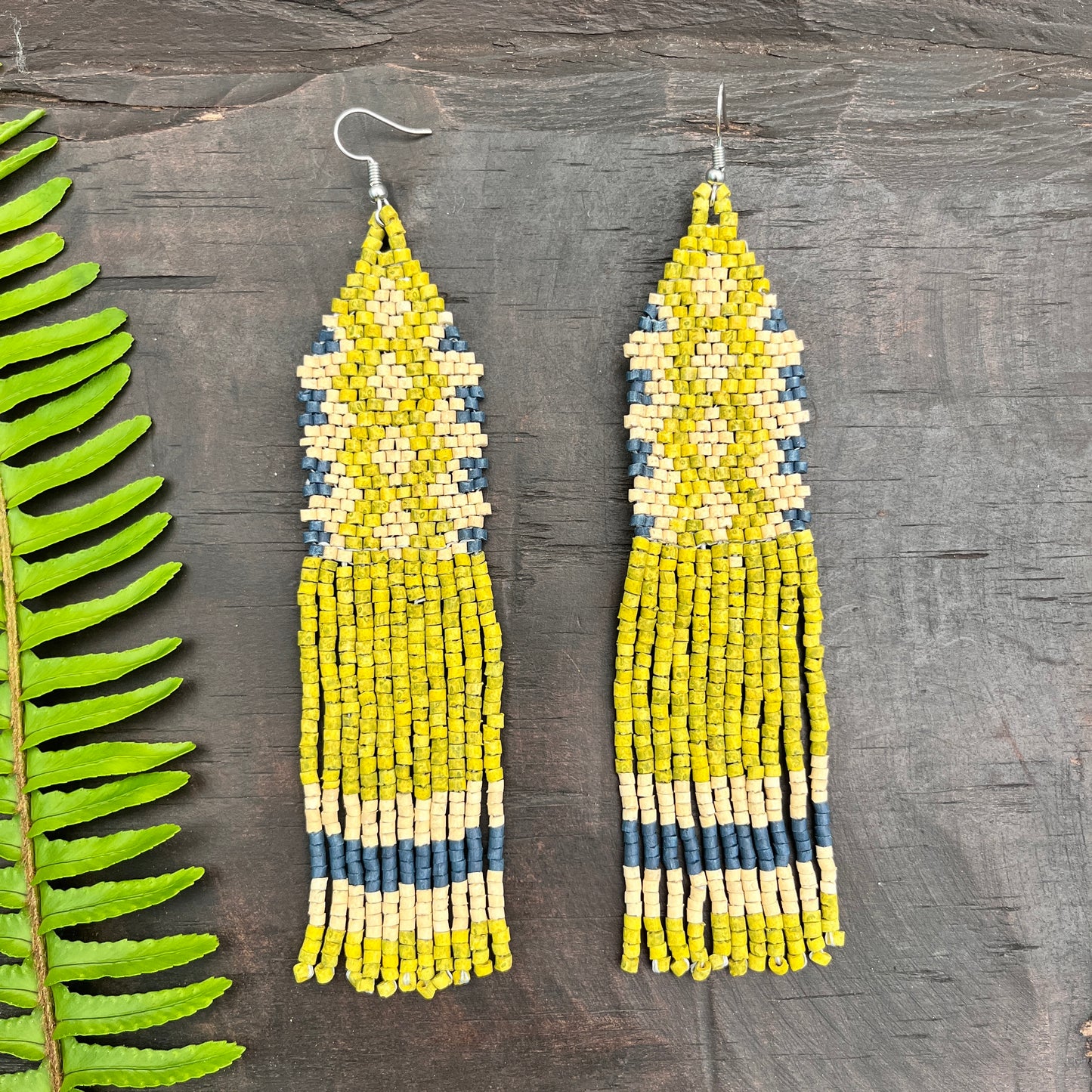 Woven Fringe Earrings - Rombo