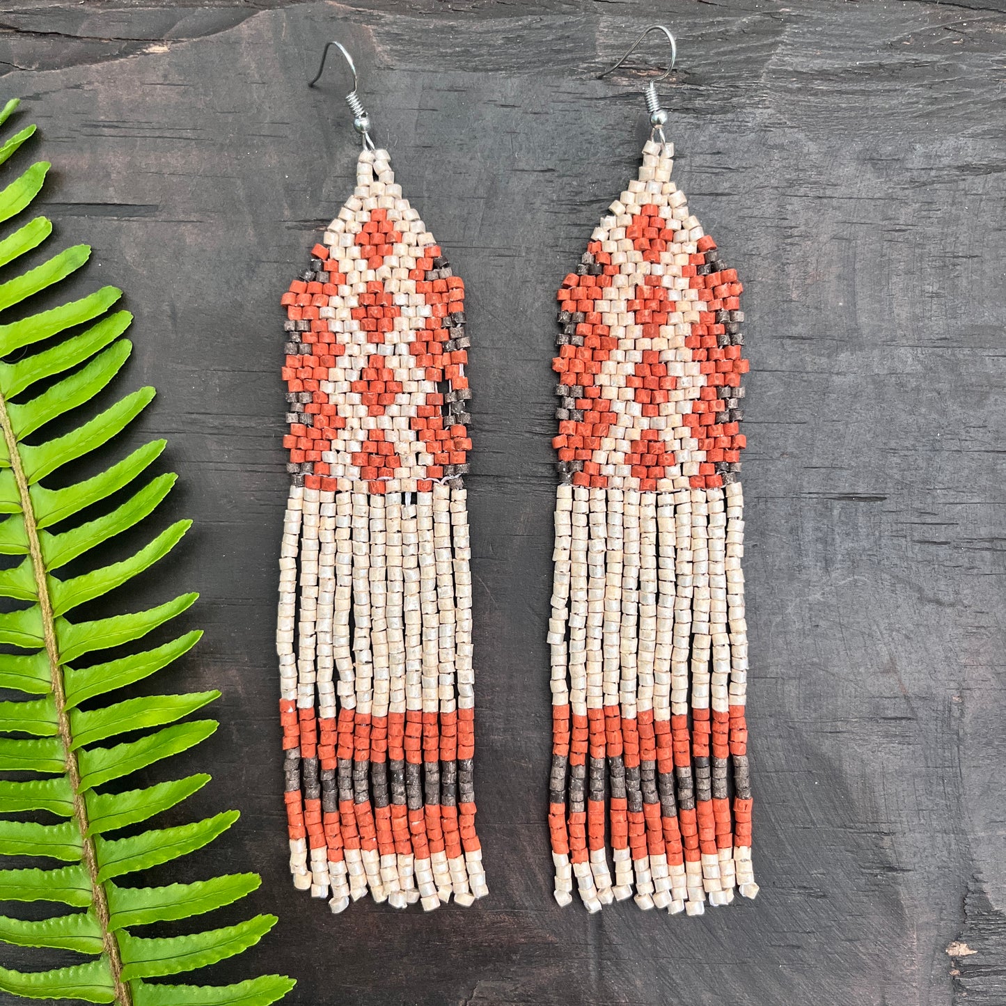 Woven Fringe Earrings - Rombo