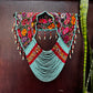 Shoulder Cape with Beads - Huipil Capa, Turquoise Ember