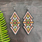 Woven Earrings in Natural Stone Boho Chic Design