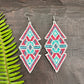 Woven Earrings in Natural Stone Boho Chic Design