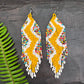 Beaded Fringe Earrings in Boho Zig Zag Design