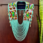 Ceremonial Shoulder Piece with Hand-Embroidered Birds - Turquesa