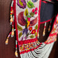 Ceremonial Shoulder Piece with Hand-Embroidered Birds - Stone Blue & Velvet