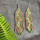 Beaded Fringe Earrings in Boho Zig Zag Design