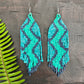 Beaded Fringe Earrings in Boho Zig Zag Design