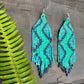 Beaded Fringe Earrings in Boho Zig Zag Design