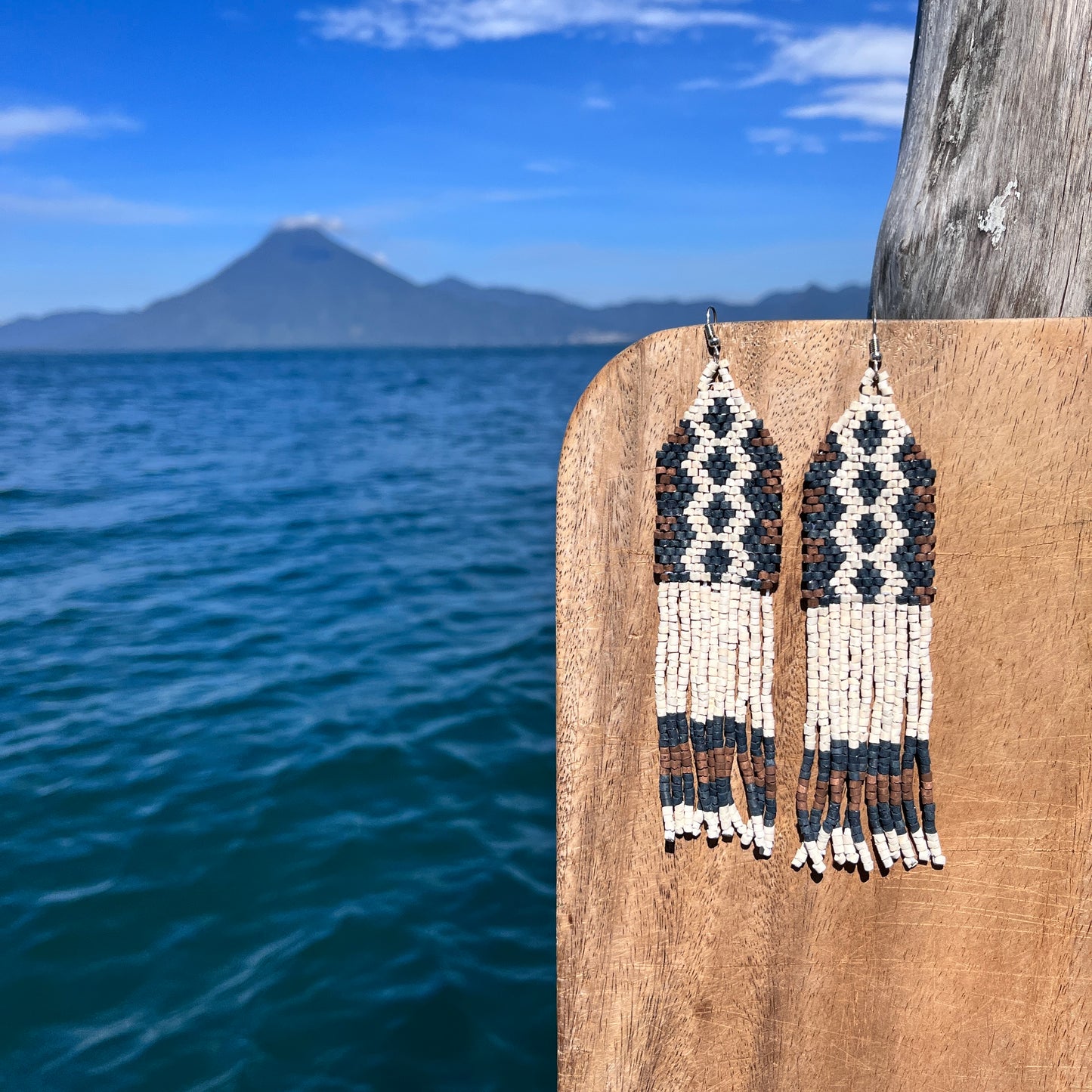 Woven Fringe Earrings - Rombo