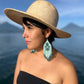 Beaded Fringe Earrings with Geoemetric Symbols