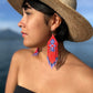 Beaded Fringe Earrings with Geoemetric Symbols