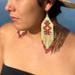Beaded Fringe Earrings with Geoemetric Symbols