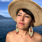 Beaded Fringe Earrings with Geoemetric Symbols