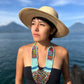 Ceremonial Two-Piece Textile Necklace, Adjustable - "Aguacatán", Multicolor