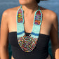 Ceremonial Two-Piece Textile Necklace, Adjustable - "Aguacatán", Multicolor