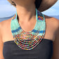 Ceremonial Two-Piece Textile Necklace, Adjustable - "Aguacatán", Multicolor