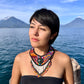 Statement Bib Collar, Precious Jade & Fringes, Adjustable - "Babero"