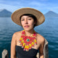 Statement Bib Collar, Precious Jade & Fringes, Adjustable - "Babero"