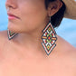 Woven Earrings in Natural Stone Boho Chic Design
