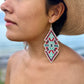 Woven Earrings in Natural Stone Boho Chic Design