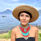 Statement Bib Collar, Precious Jade & Fringes, Adjustable - "Babero", Blues