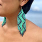 Beaded Fringe Earrings in Boho Zig Zag Design