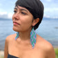 Beaded Fringe Earrings in Boho Zig Zag Design
