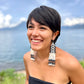 Ceramic Beaded Earrings with Woven Details