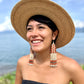 Ceramic Beaded Earrings with Woven Details