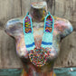 Ceremonial Two-Piece Textile Necklace, Adjustable - "Aguacatán", Multicolor
