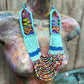 Ceremonial Two-Piece Textile Necklace, Adjustable - "Aguacatán", Multicolor