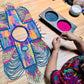 Beaded Tabard Poncho with Traditional Textile & Jade - San Juan Sunset