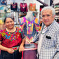 Beaded Tabard Poncho with Traditional Textile & Jade - San Juan Sunset