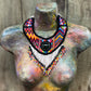 Statement Bib Collar, Precious Jade & Fringes, Adjustable - "Babero"
