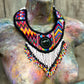 Statement Bib Collar, Precious Jade & Fringes, Adjustable - "Babero"