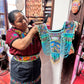 Beaded Tabard Poncho with Traditional Textile & Jade - Turquoise Serenade