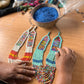 Ceremonial Two-Piece Textile Necklace, Adjustable - "Aguacatán", Multicolor