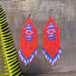 Beaded Fringe Earrings with Geoemetric Symbols