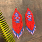 Beaded Fringe Earrings with Geoemetric Symbols