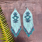 Beaded Fringe Earrings with Geoemetric Symbols