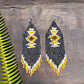 Beaded Fringe Earrings with Geoemetric Symbols