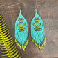 Beaded Fringe Earrings with Geoemetric Symbols