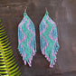 Beaded Fringe Earrings in Boho Zig Zag Design