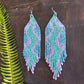 Beaded Fringe Earrings in Boho Zig Zag Design