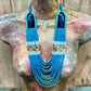 Two-piece Textile Necklaces, Adjustable - "Birds of Santiago", Vibrants