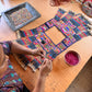 One-of-a-kind, Handmade Poncho with Authentic Guatemalan Jade & Rare Aguacatán Mayan Textile - Celestial Tapestry