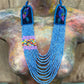 Two-piece Textile Necklaces, Adjustable - "Birds of Santiago", Vibrants
