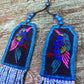 Two-piece Textile Necklaces, Adjustable - "Birds of Santiago", Vibrants